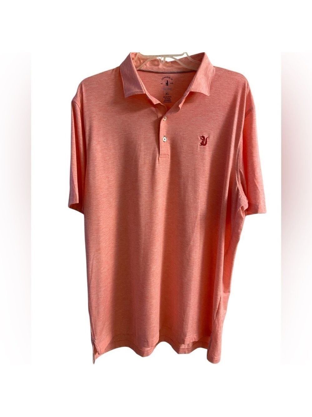 Johnnie-O top shelf polo shirt heather pink short sleeve XL